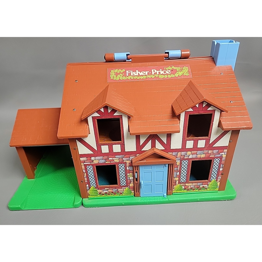 Fisher-Price Little People Play Family House 952 Brown TUDOR Vintage 1969-1980 - Picture 5 of 13